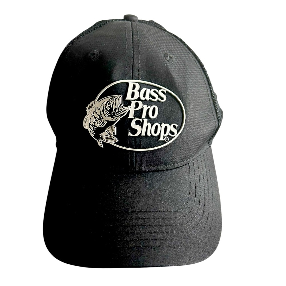 Bass Pro Shops Trucker Hat Black Mesh Snapback‎ Cap One Size Gone Fishing
